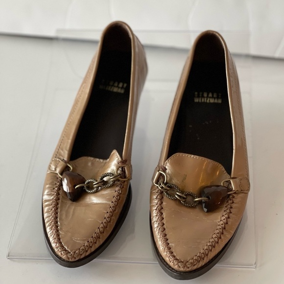 Stuart Weitzman Women's Nude Beige Loafer Flats Slip On Comfort Shoes Jewel, 6 - Picture 4 of 10